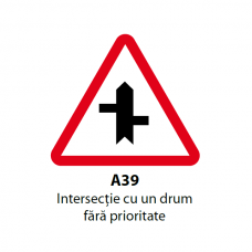 Intersecţie cu un drum fără prioritate (A39) — Indicator rutier